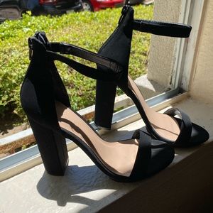 Wild Diva Black Suede Heels